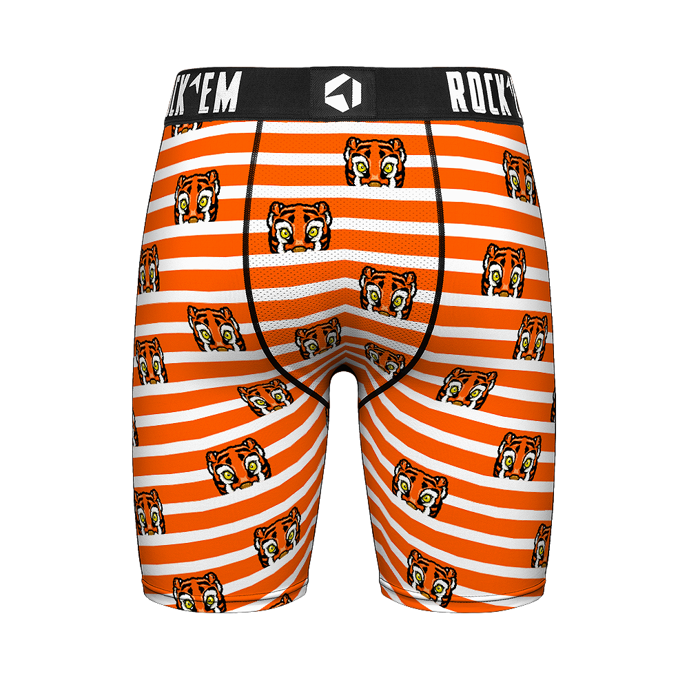 Clemson Tigers - Boxer Briefs - Peek-A-Boo Stripes - Rock 'Em Socks
