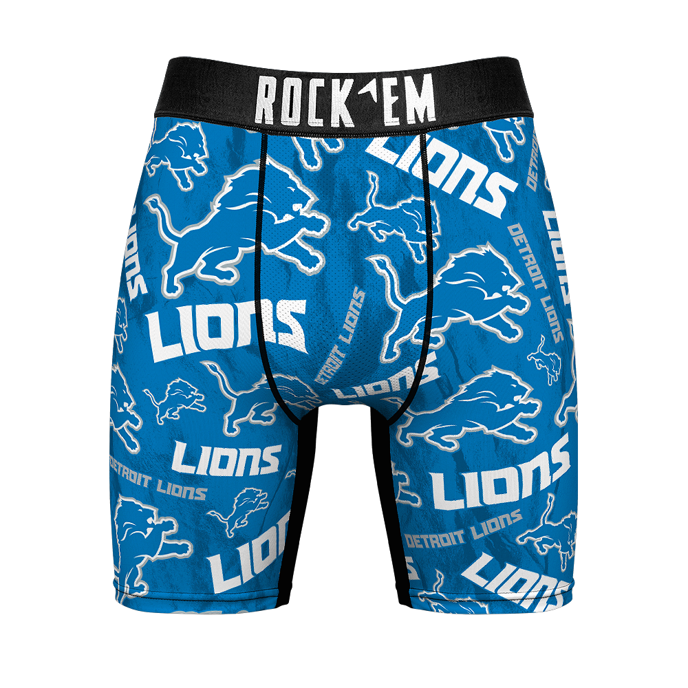 Detroit Lions - Rock 'Em Boxer Briefs - Logo All-Over Underwear - Rock 'Em  Socks