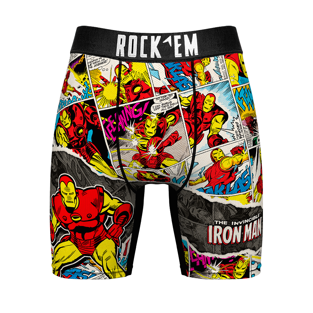 Marvel Boxers Iron Man Off Panel Underwear Rock 'Em Socks
