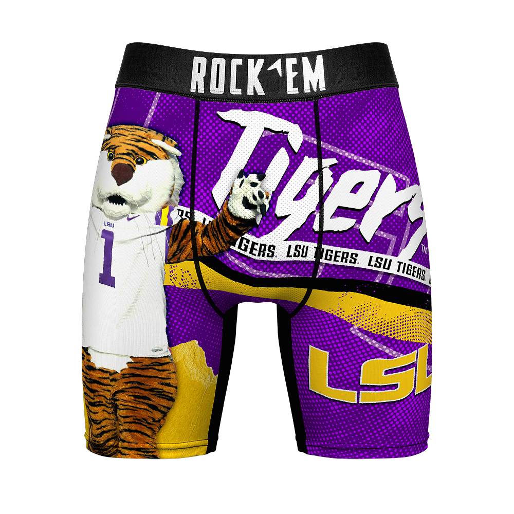 LSU Tigers Boxer Briefs Mascot Dance Rock Em Socks