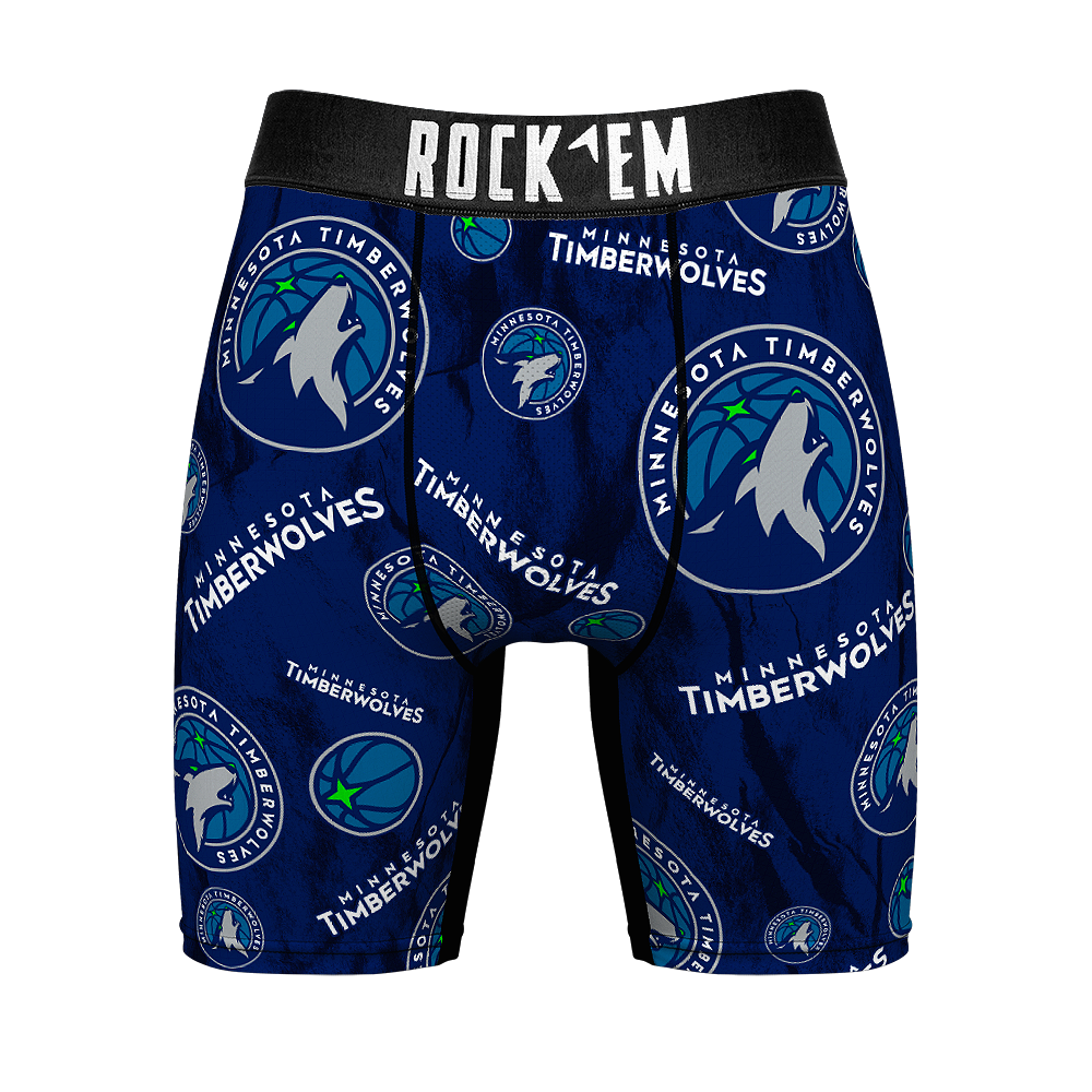 Minnesota Timberwolves - Rock 'Em Boxer Briefs - Logo All-over - Rock 'Em  Socks