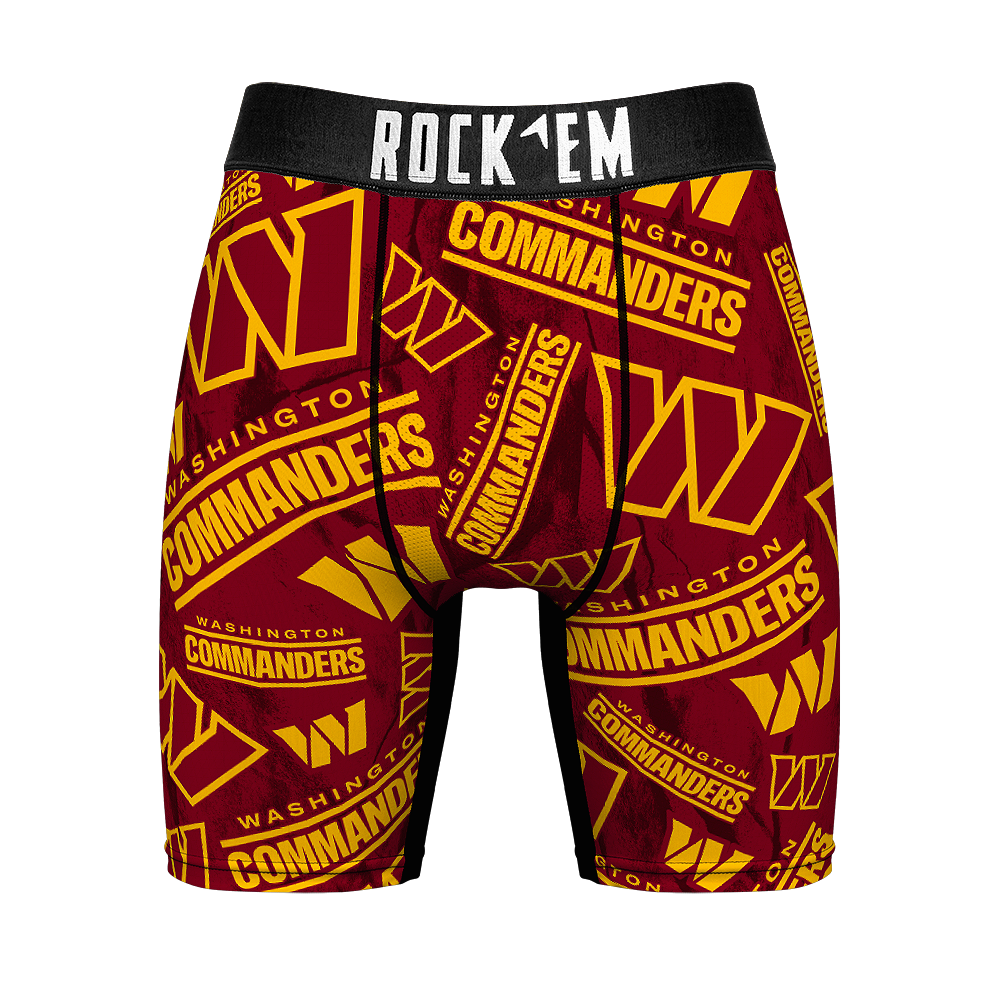 Washington Commanders Rock Em Boxer Briefs Logo All Over