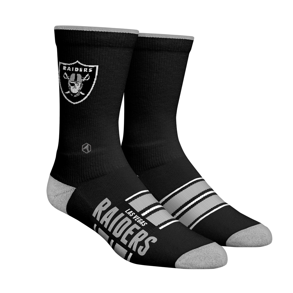 Las Vegas Raiders Socks - Gametime Stripe - NFL Socks - Rock 'Em Socks