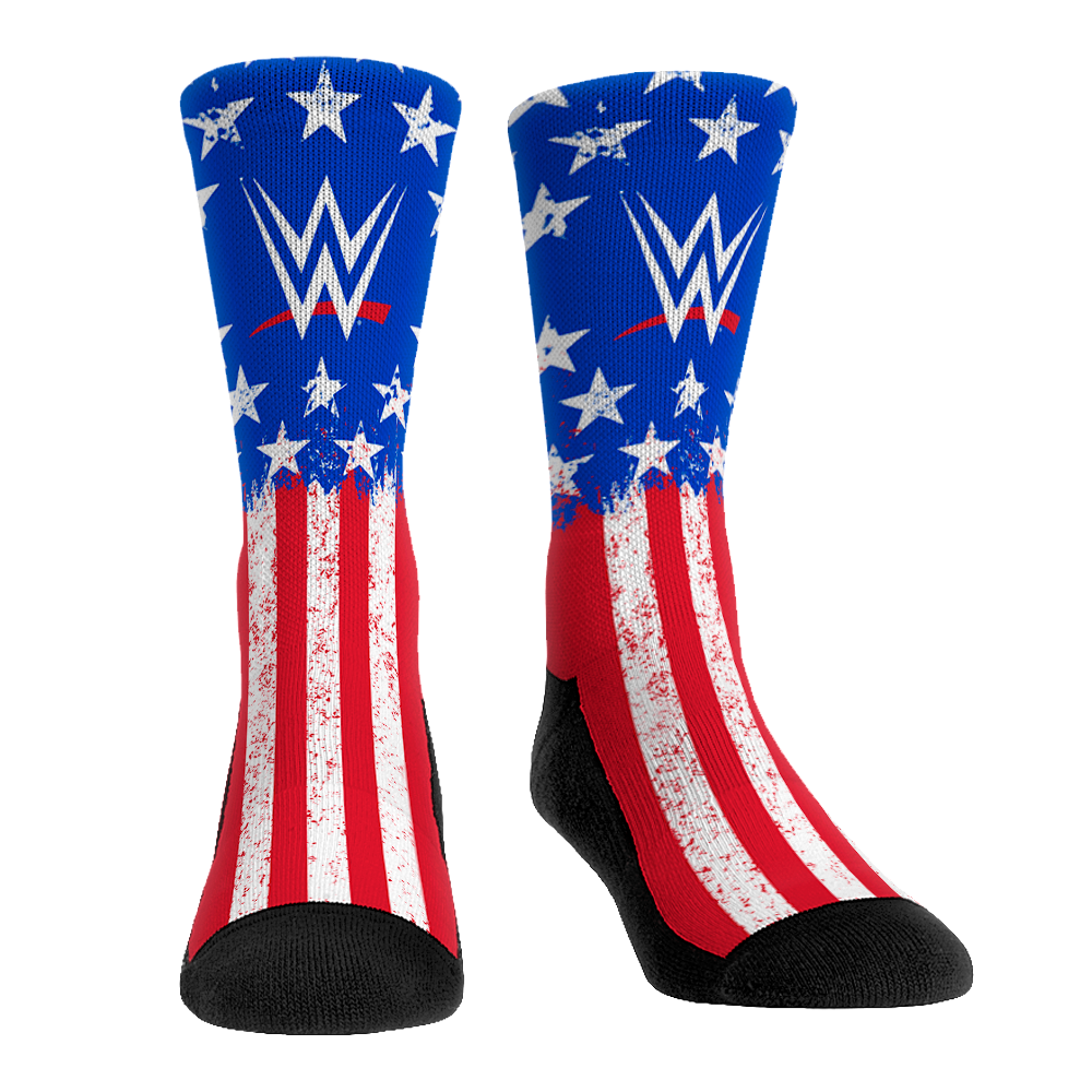 WWE Socks Worn Flag Rock 'Em Socks