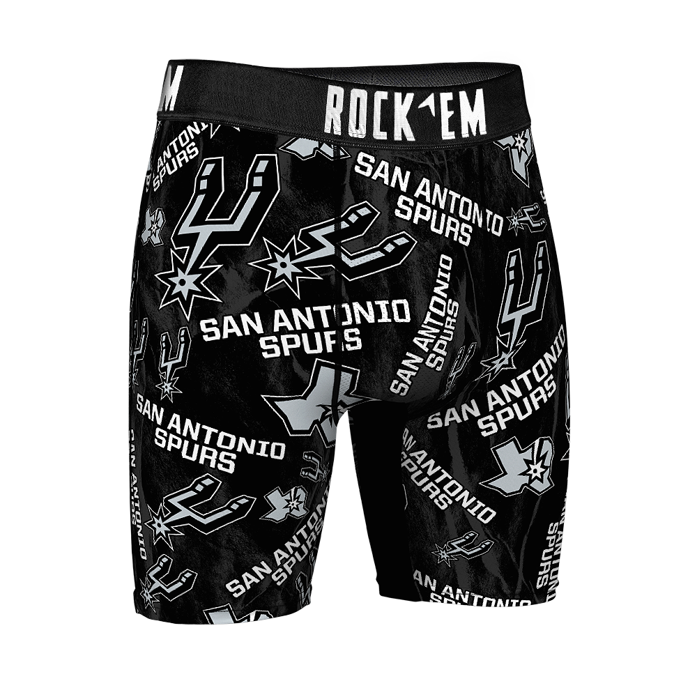 San Antonio Spurs Rock 'Em Boxer Briefs Logo All-Over Rock