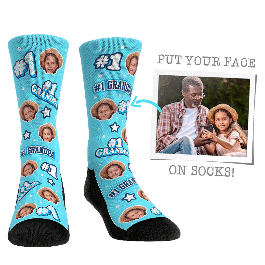 Custom Face Socks 1 Grandpa Rock 'Em Socks Best Father's Day Gift
