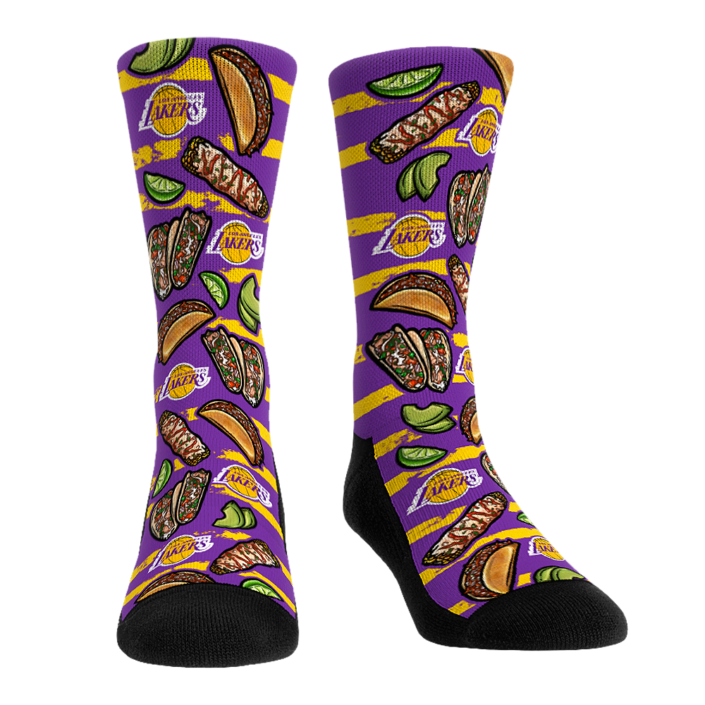 Los Angeles Lakers Socks Tacos NBA Socks Rock 'Em Socks