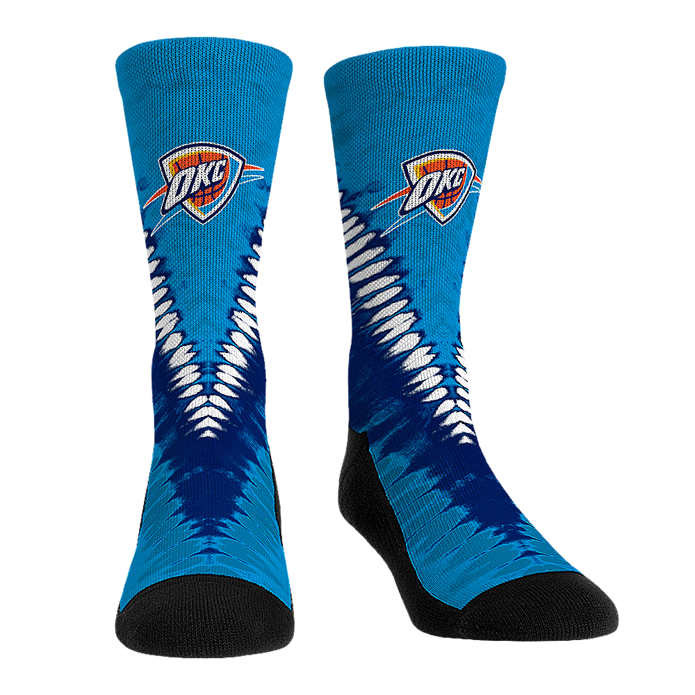 Oklahoma City Thunder Socks - V Shape Tie Dye - NBA Socks - Rock 'Em Socks