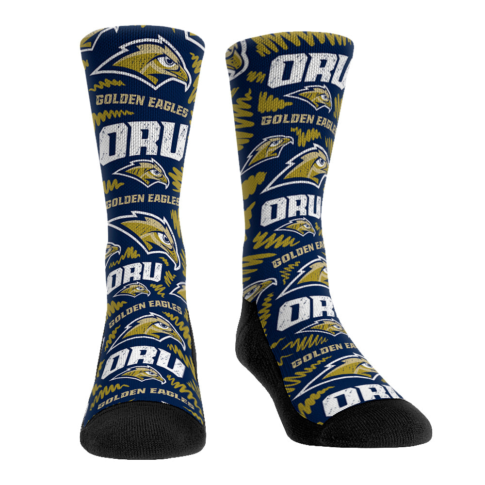 Oral Roberts University Golden Eagles Socks Logo Sketch Rock Em Socks oral-roberts-university-golden-eagles-socks-logo-sketch-rock-em-socks