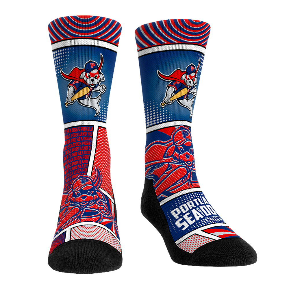 Portland Sea Dogs Socks Comic Strip MiLB Rock Em Socks portland-sea-dogs-socks-comic-strip-milb-rock-em-socks