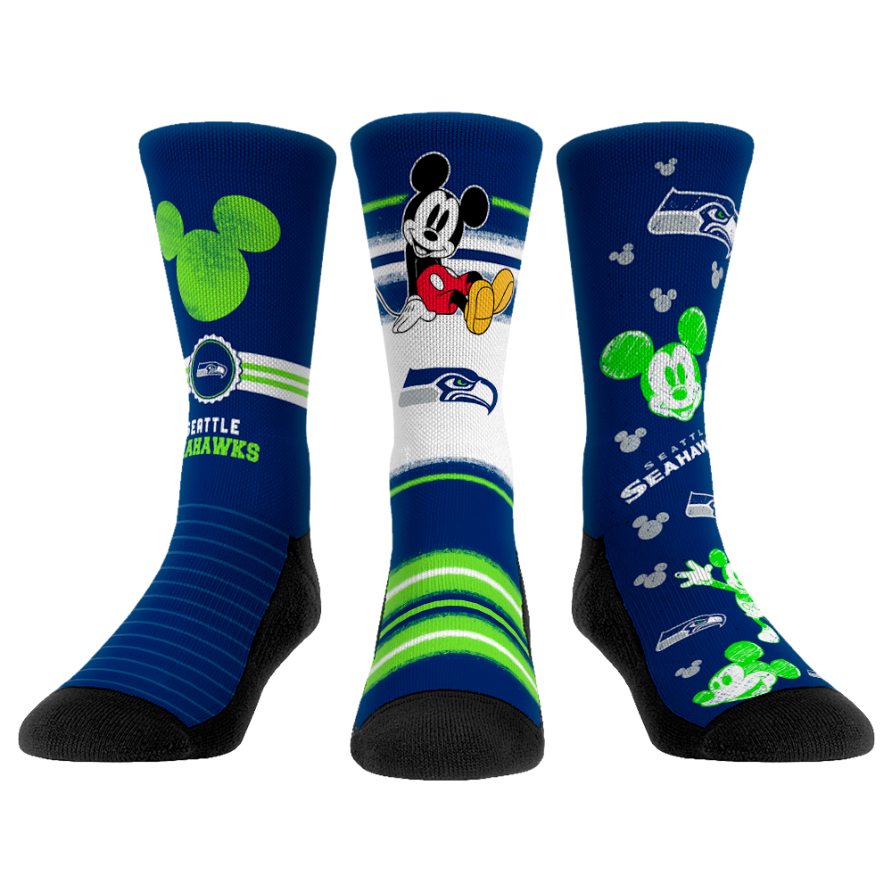 Seattle Seahawks Socks Disney Sit Stripe NFL Socks Rock 'Em Socks
