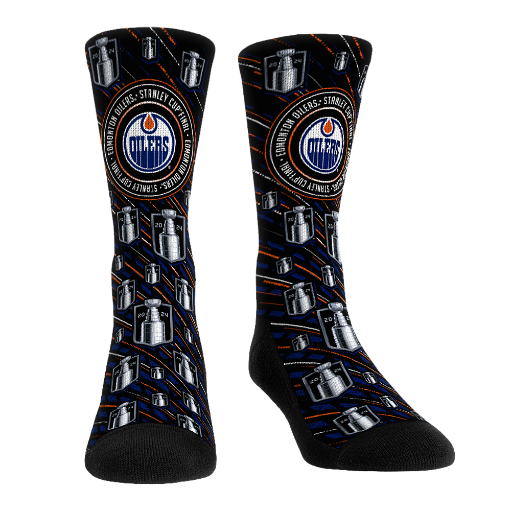 Edmonton Oilers Socks - 2024 Stanley Cup All-Over - NHL Socks - Rock ...