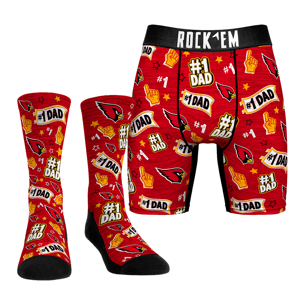 Boxer Briefs - Arizona Cardinals - #1 Dad (Socks & Boxers Combo) - {{variant_title}}