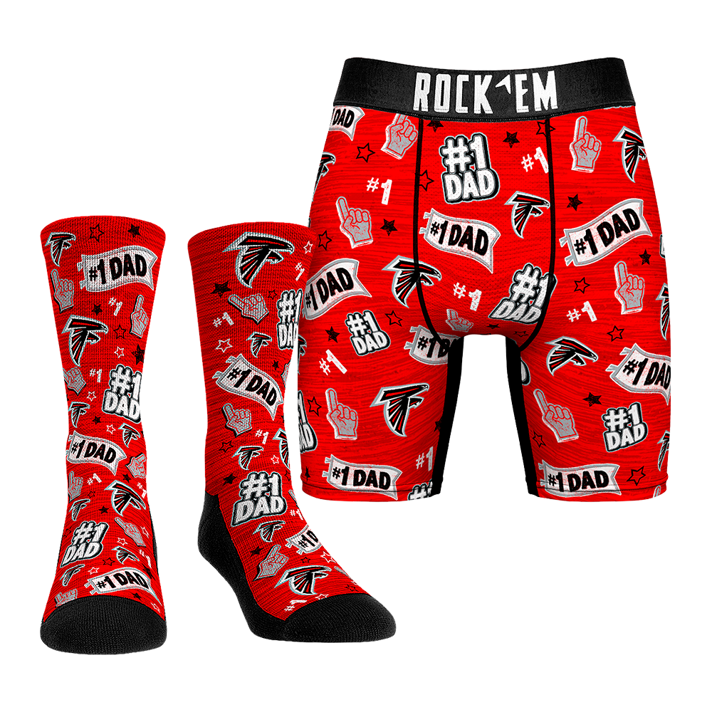 Boxer Briefs - Atlanta Falcons - #1 Dad (Socks & Boxers Combo) - {{variant_title}}