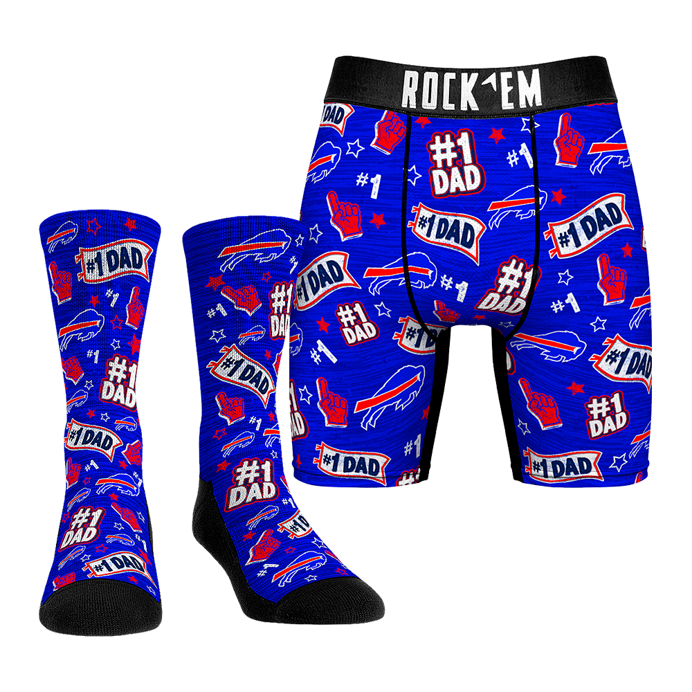 Boxer Briefs - Buffalo Bills - #1 Dad (Socks & Boxers Combo) - {{variant_title}}