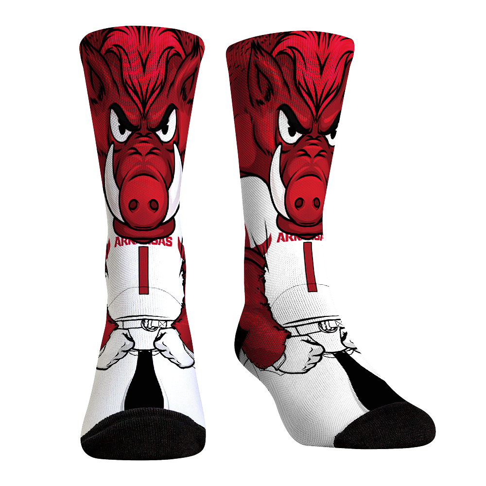 Arkansas Razorbacks Socks - Rock 'Em Socks - HyperOptic Mascot Crew