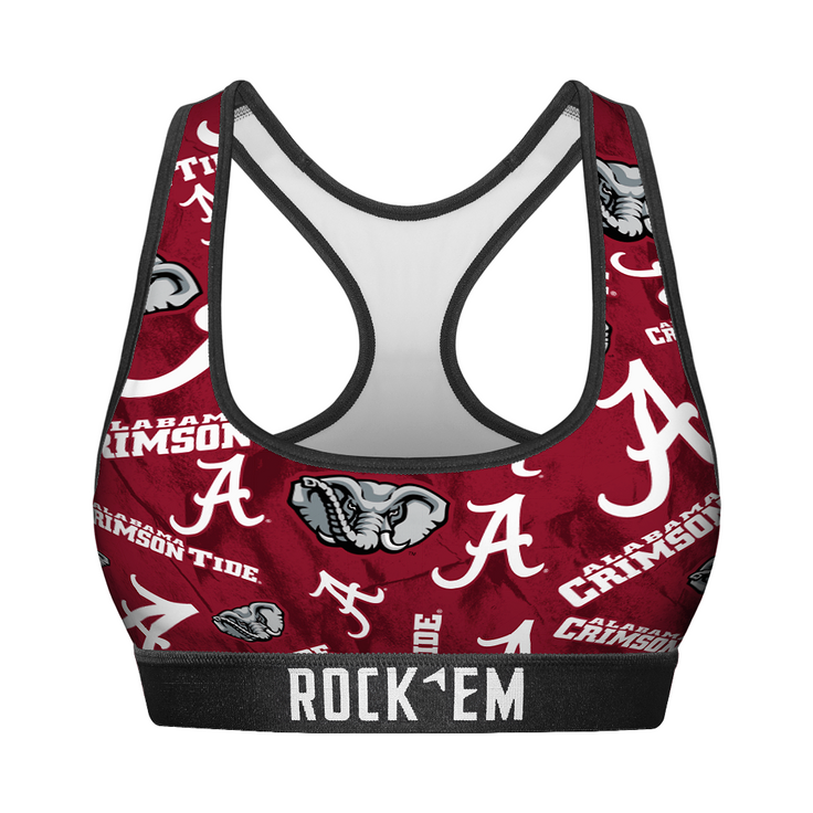 Women's Sports Bra - Alabama Crimson Tide - Logo All-Over - {{variant_title}}