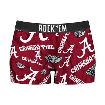 Women's Boy Shorts - Alabama Crimson Tide - Logo All-Over