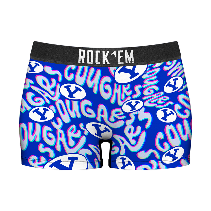 Women's Boy Shorts - BYU Cougars - Twisted Wordmark - {{variant_title}}