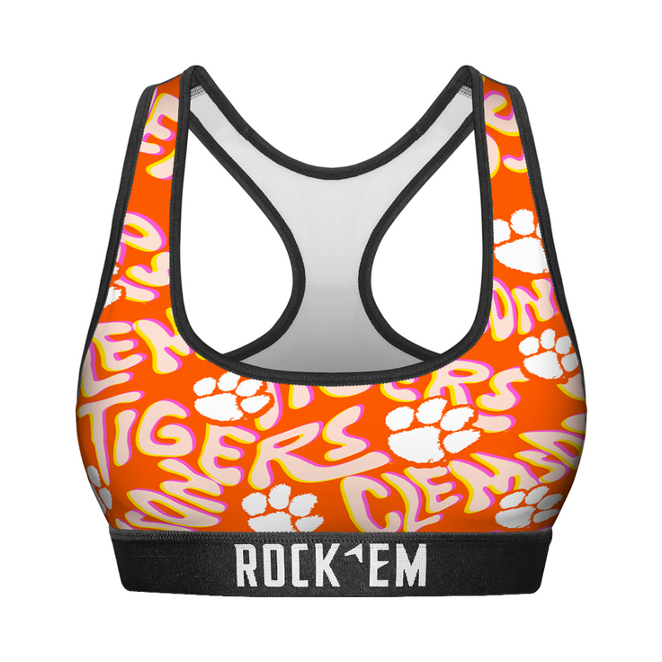 Women's Sports Bra - Clemson Tigers - Twisted Wordmark - {{variant_title}}
