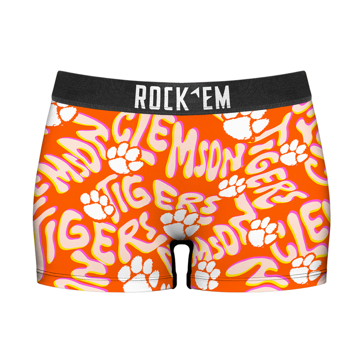 Women's Boy Shorts - Clemson Tigers - Twisted Wordmark - {{variant_title}}