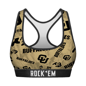 Women's Sports Bra - Colorado Buffaloes - Logo All-Over