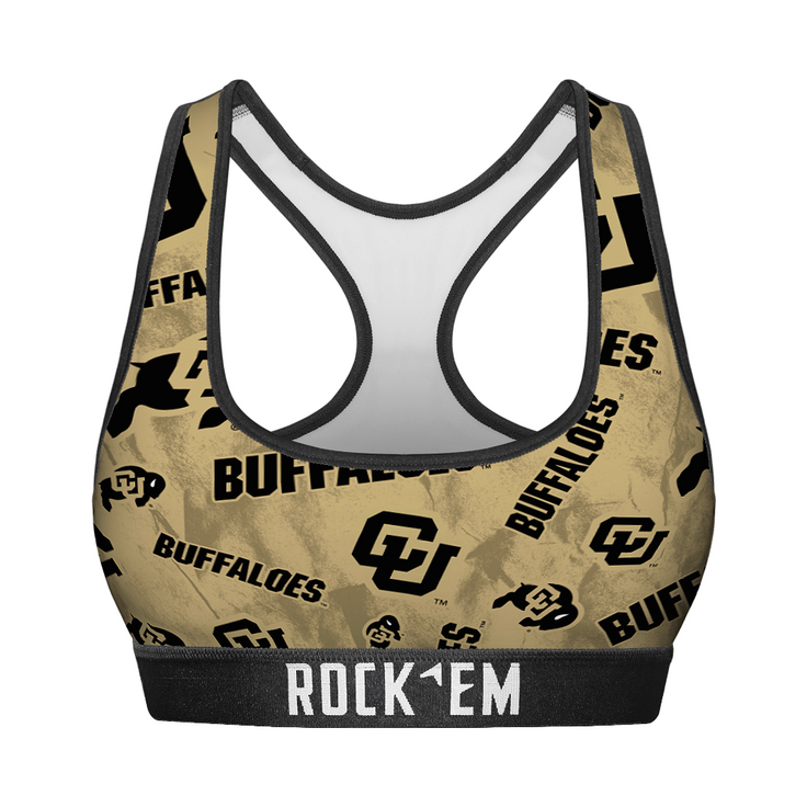 Women's Sports Bra - Colorado Buffaloes - Logo All-Over - {{variant_title}}