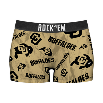 Women's Boy Shorts - Colorado Buffaloes - Logo All-Over