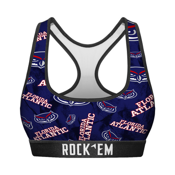 Women's Sports Bra - FAU Owls - Logo All-Over