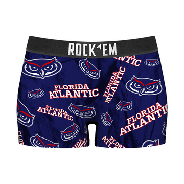 Women's Boy Shorts - FAU Owls - Logo All-Over