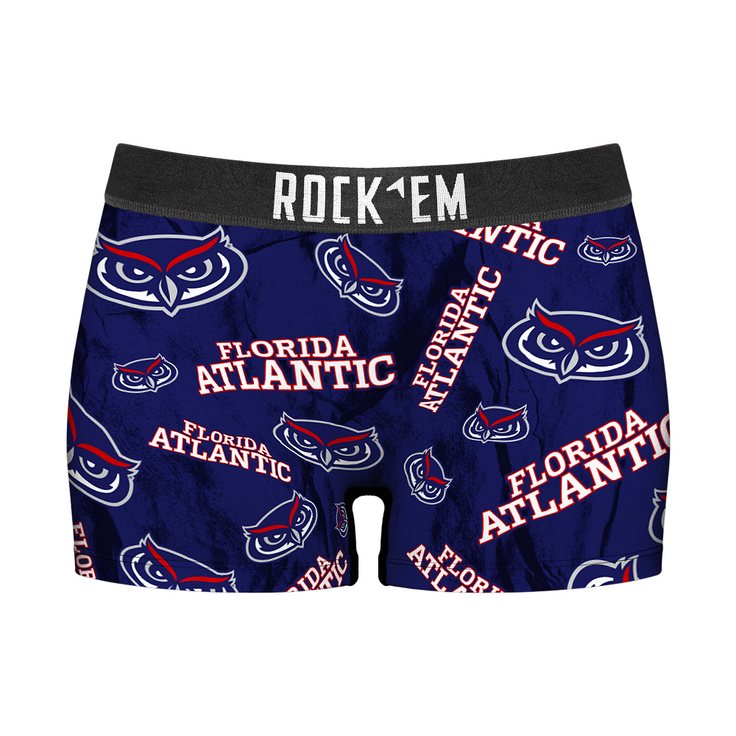 Women's Boy Shorts - FAU Owls - Logo All-Over - {{variant_title}}