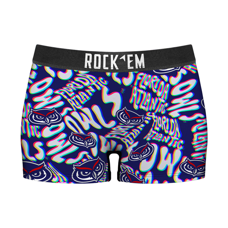 Women's Boy Shorts - FAU Owls - Twisted Wordmark - {{variant_title}}