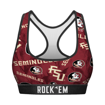 Women's Sports Bra - Florida State Seminoles - Logo All-Over