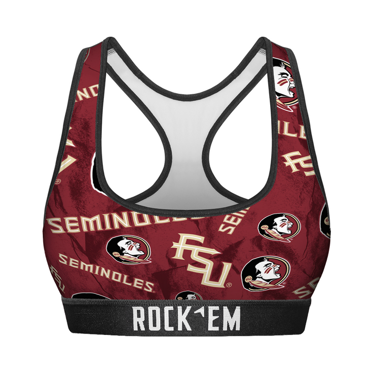 Women's Sports Bra - Florida State Seminoles - Logo All-Over - {{variant_title}}