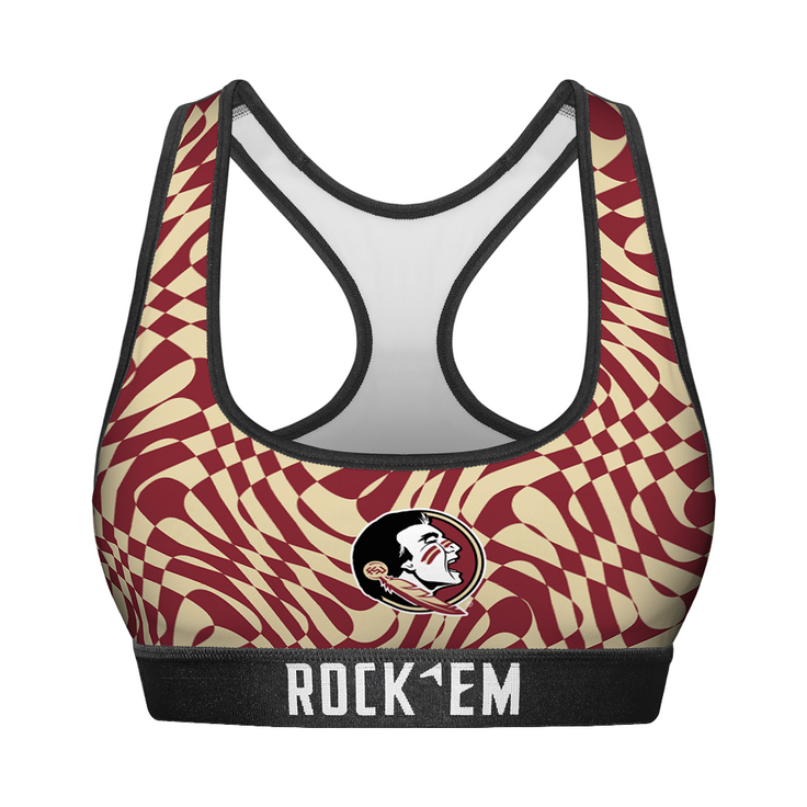 Women's Sports Bra - Florida State Seminoles - Wavy Checkers - {{variant_title}}