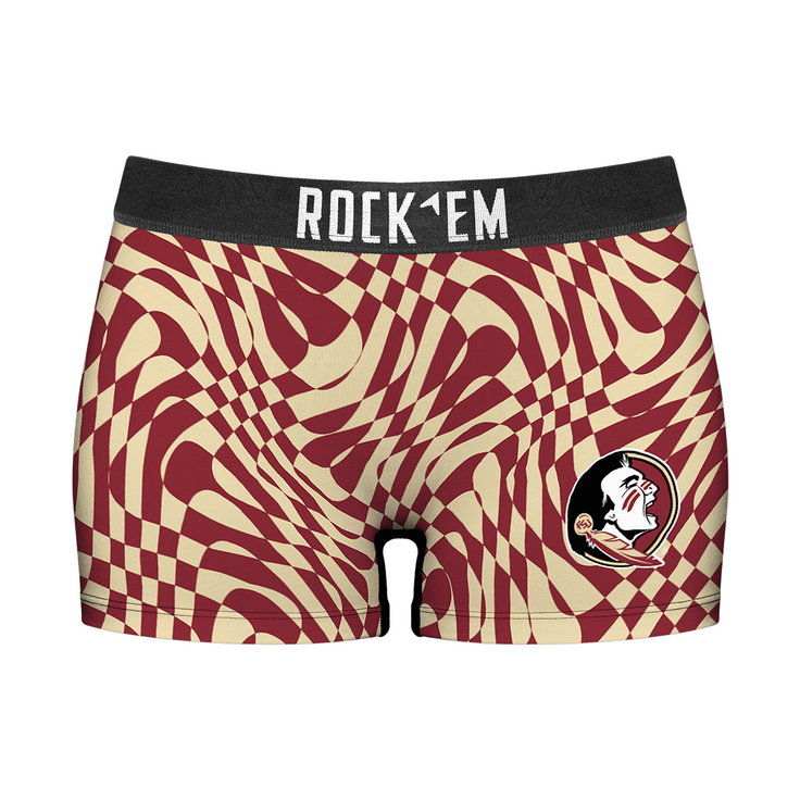 Women's Boy Shorts - Florida State Seminoles - Wavy Checkers - {{variant_title}}