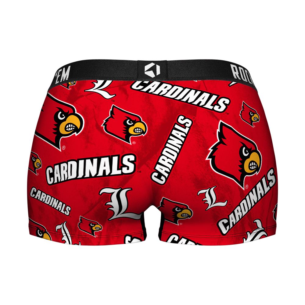 Louisville Cardinals - Women's Boy Shorts - Logo All-Over - Rock 'Em Socks