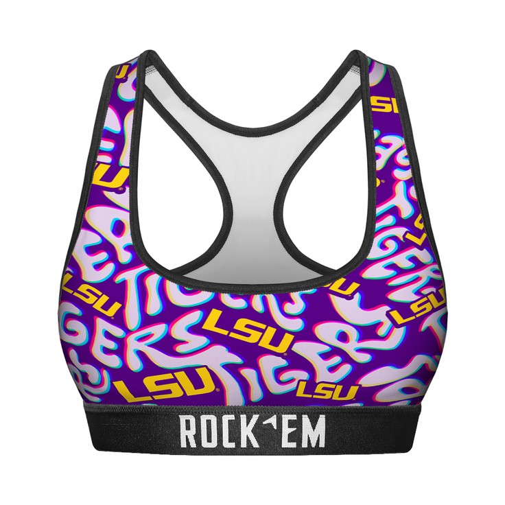 Women's Sports Bra - LSU Tigers - Twisted Wordmark - {{variant_title}}