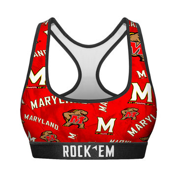 Women's Sports Bra - Maryland Terrapins - Logo All-Over