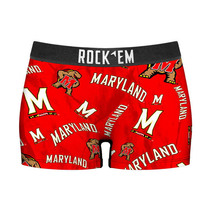 Women's Boy Shorts - Maryland Terrapins - Logo All-Over - {{variant_title}}