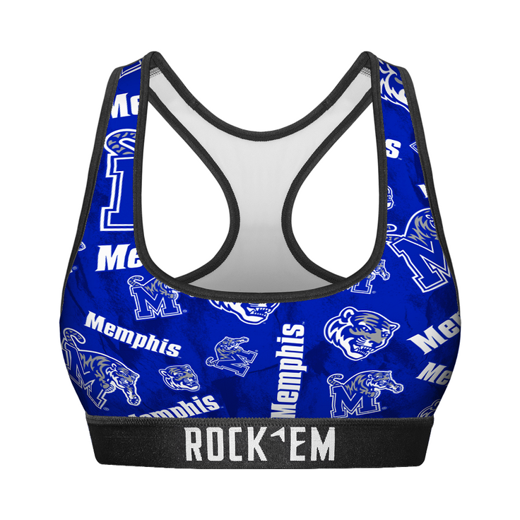Women's Sports Bra - Memphis Tigers - Logo All-Over - {{variant_title}}