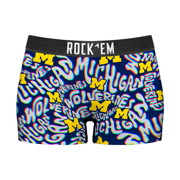 Women's Boy Shorts - Michigan Wolverines - Twisted Wordmark