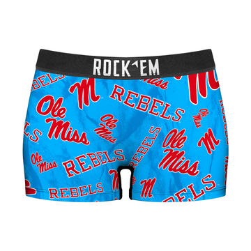 Women's Boy Shorts - Ole Miss Rebels - Logo All-Over