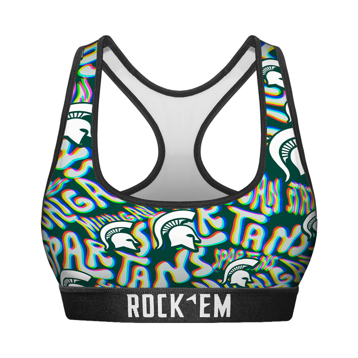 Women's Sports Bra - Michigan State Spartans - Twisted Wordmark - {{variant_title}}