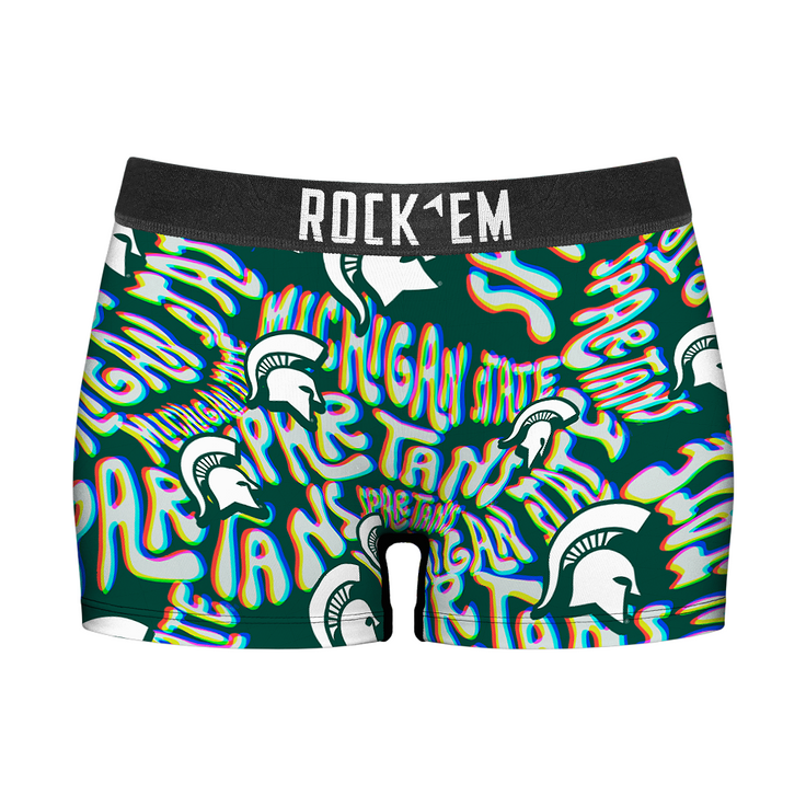 Women's Boy Shorts - Michigan State Spartans - Twisted Wordmark - {{variant_title}}