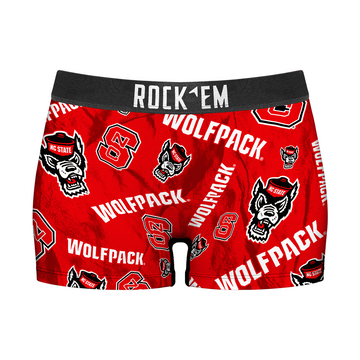 Women's Boy Shorts - NC State Wolfpack  - Logo All-Over