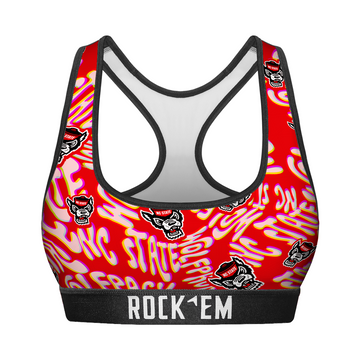 Women's Sports Bra - NC State Wolfpack - Twisted Wordmark
