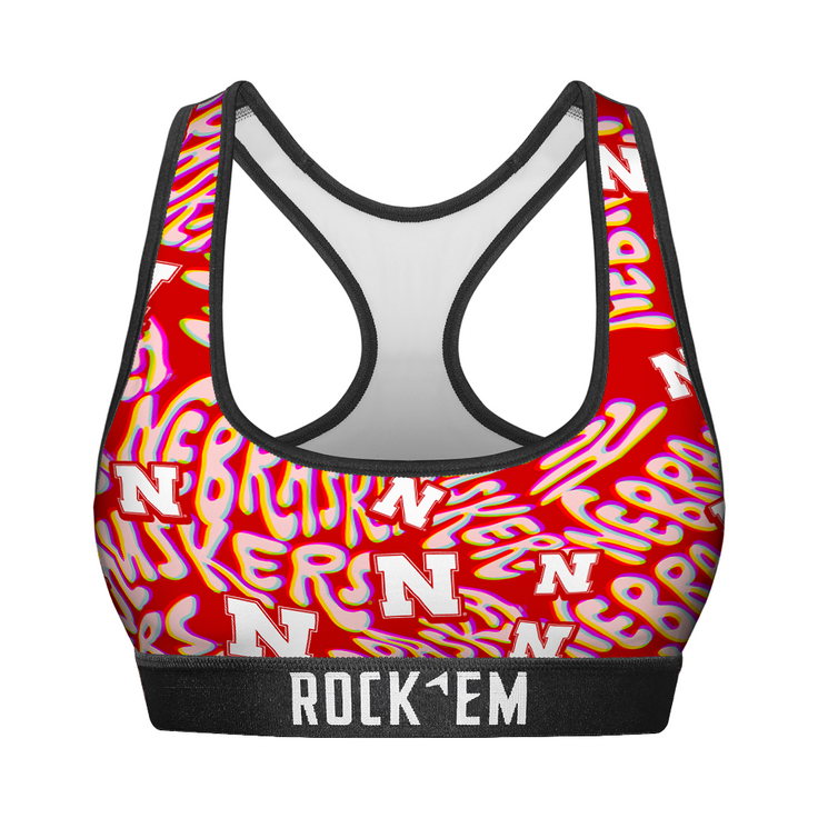 Women's Sports Bra - Nebraska Huskers - Twisted Wordmark - {{variant_title}}
