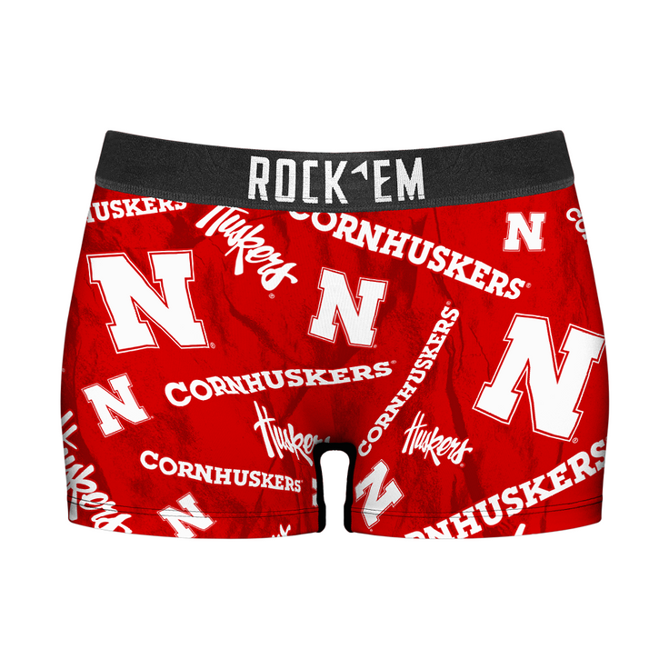 Women's Boy Shorts - Nebraska Huskers - Logo All-Over - {{variant_title}}
