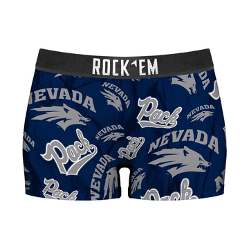 Women's Boy Shorts - Nevada Wolf Pack  - Logo All-Over